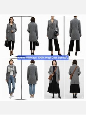 Amina Rubinacci 100% Wool Coat Size M/L